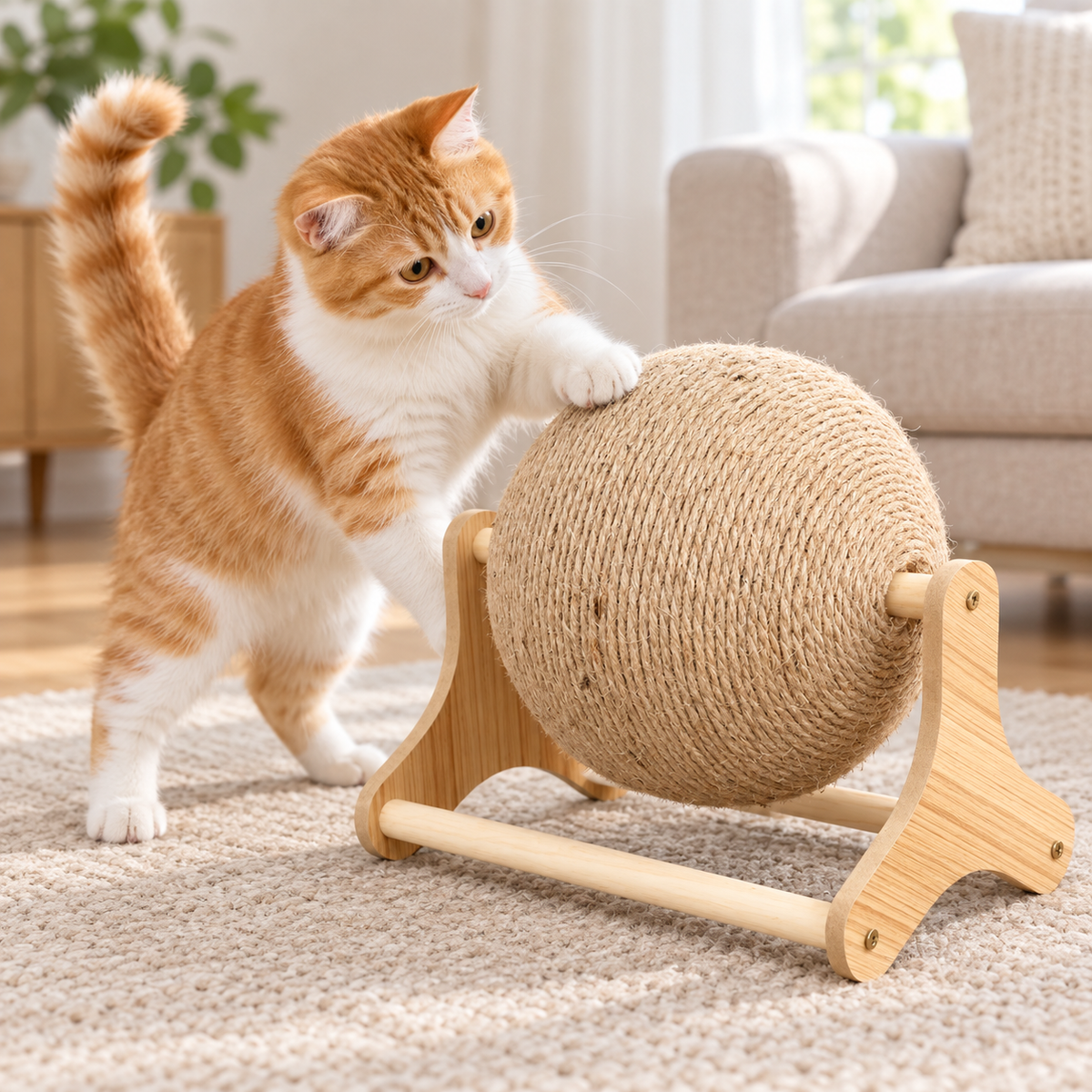 Cat Scratching Ball