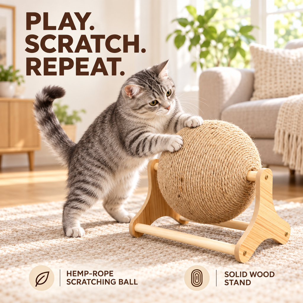 Cat Scratching Ball